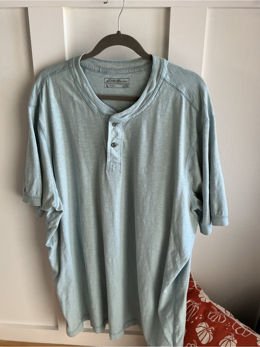 Eddie Bauer Pale Blue Short Sleeve Henley